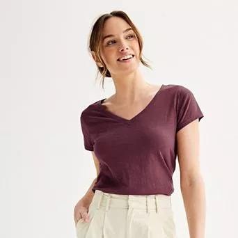 Petite Sonoma Goods For Life® Everyday Short Sleeve V-Neck Tee
