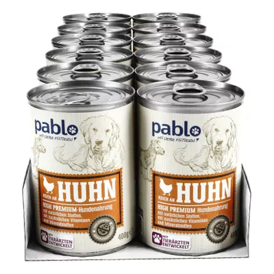 Pablo Hundenahrung Reich an Huhn 400 g, 12er Pack