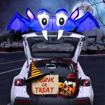 Joyfy 6 FT Halloween Inflatable Bat Decoration,Trunk or Treat Car Decorations Kit with Built-in LED Light for Halloween Party Indoor,Outdoor,Yard,Garden Decor