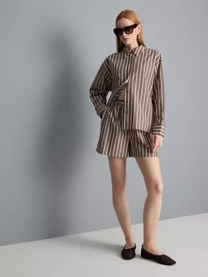 Pantalones cortos a rayas de popelina de algodón
