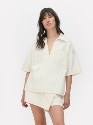 Camisa vaquera de corte cuadrado