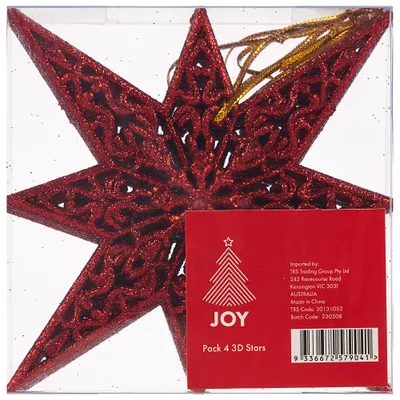 Christmas 3D Stars 4pk