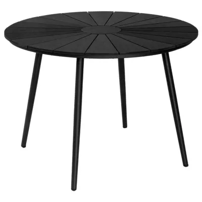 Havebord, Torino, sort, Ø120 cm