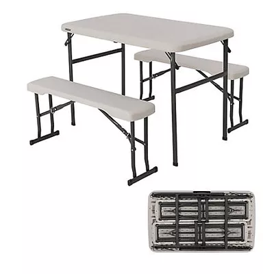 Lifetime Outdoor Utility Table with Benches
