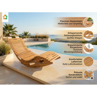 Ergonomische Schwungliege aus Akazienholz - FSC® zertifiziert