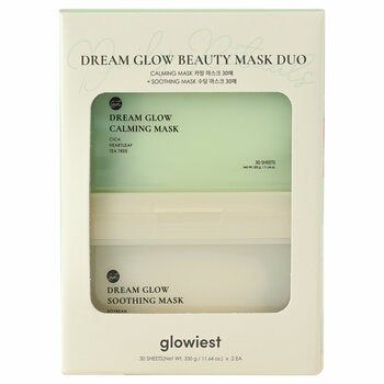 Glowiest Dream Glow Beauty Mask Duo Soothing + Calming 2 x 30 Count