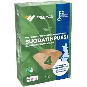 Fredman Suodatinpussi No 4 valkaisematon 100kpl