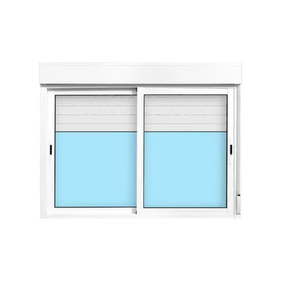 VENTANA ALUMINIO CORREDERA CON PERSIANA BLANCA 150X115CM