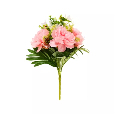 Faux Bunch Mixed Floral Palm Pink/Blue