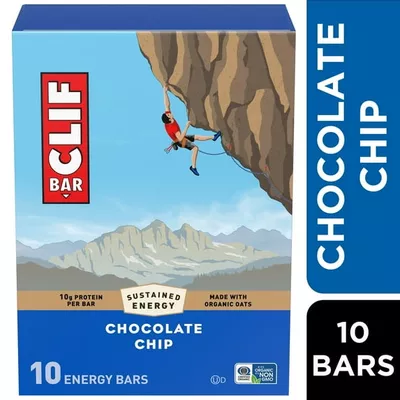 CLIF BAR Energy Protein Bars, Chocolate Chip, 10 Pack