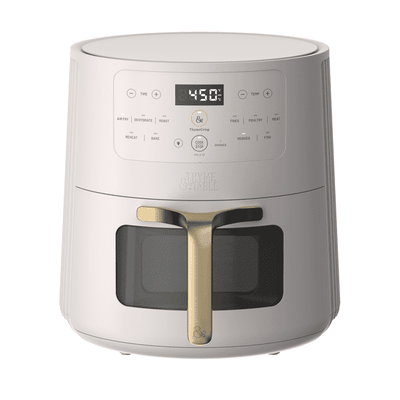Thyme & Table 6 Quart Ceramic-Coated Air Fryer, Sand White