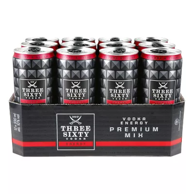 Three Sixty Vodka & Energy Mixgetränk 10,0 % vol 0,33 Liter Dose, 12er Pack