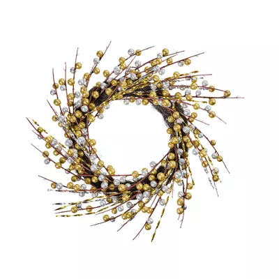 Christmas Glittered Wreath Red/Gold Assorted