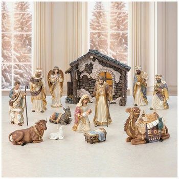 Kirkland Signature Hand Painted Nativity Scene Set 14 Piece