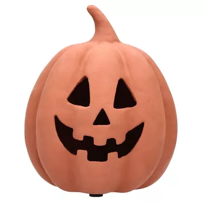 Paper Mache Jack-o'-Lantern Decoration, Brown, 8.3", Halloween by Way To Celebrate