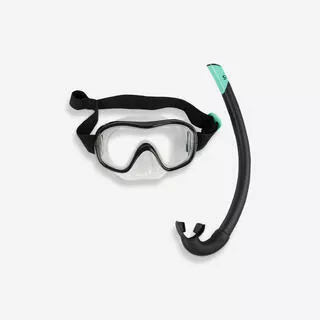 Kit snorkeling adulto 100 maschera boccaglio nero