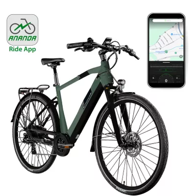 Zündapp Z810 E Bike Trekkingrad Herren ab 75 cm mit 8 Gängen Beleuchtung StVZO Elektrofahrrad 550 Wh dunkelgrün metallic