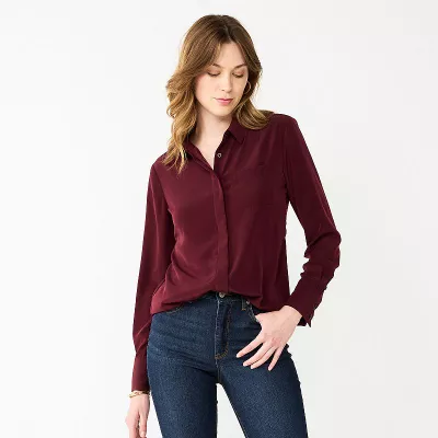 Women's Nine West Drapey Button Down Shirt