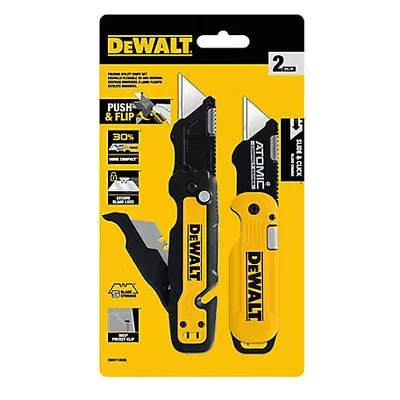 New!  DEWALT Push & Flip Folding Utility Knives, 2 pk., DWHT10995