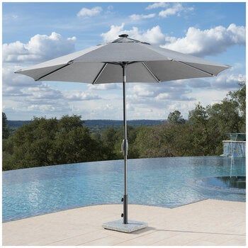 SunVilla Graphite LED Market Umbrella 3M