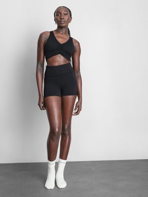 Top corto fruncido ultrasuave