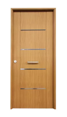 PUERTA ENTRADA RESIDENCIAL RECUBIERTA PVC ROBLE 80 CM IZQUIERDA