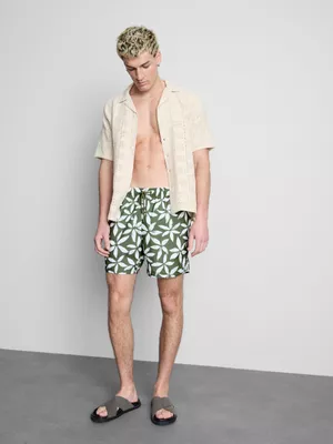 Bañador con estampado floral y cordón de ajuste