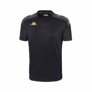 KAPPA t-shirt da uomo in poliestere nero da fitness