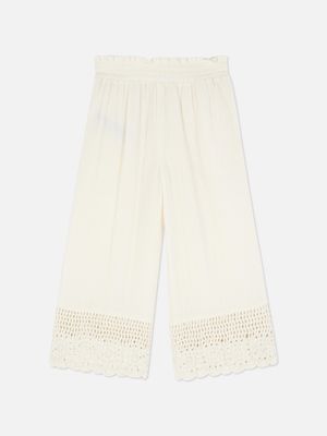 Pantalones de pernera ancha de ganchillo