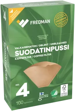 Fredman Suodatinpussi No 4 valkaisematon 100kpl
