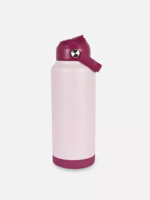 Botella de agua de acero inoxidable con pajita