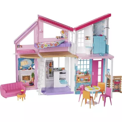 Barbie Malibu House Dollhouse Playset with 25+ Furniture and Accessories [Walmart Exclusive]