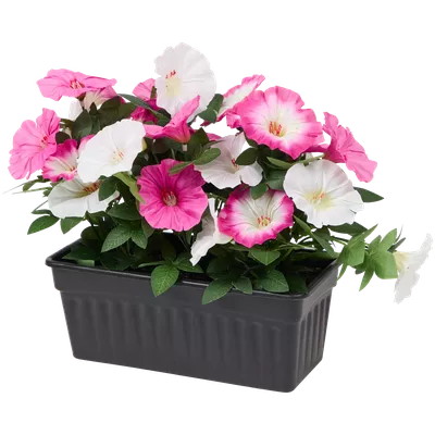 Umělé květiny v truhlíku