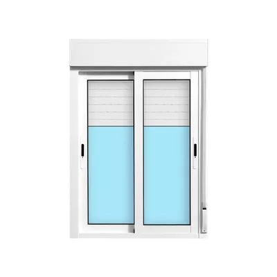 VENTANA ALUMINIO CORREDERA CON PERSIANA BLANCA 80X115CM