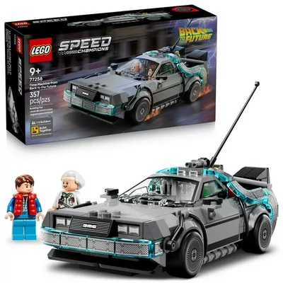 LEGO Speed Champions Time Machine from Back to the Future Building Toy for Kids - Pretend Play & Display Car Toy W/2 Build Modes for Boys & Girls, Ages 9+ - Gift Ideas for Birthdays & Fans - 77256