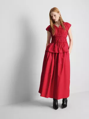 Falda midi de bajo circular de algodón de The Edit