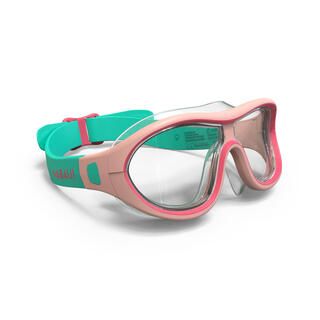 NABAIJI Maschera piscina viso piccolo SWIMDOW rosa-verde