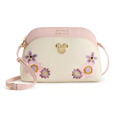 Disney's Minnie Mouse Floral Embroidered Crossbody Bag