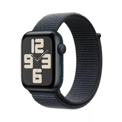 Apple Watch SE (2nd Gen) [GPS 44mm] Smartwatch with Midnight Aluminum Case with Ink Sport Loop