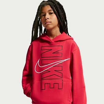Kid's 6-20 Nike Fleece Hoodie with Block Design