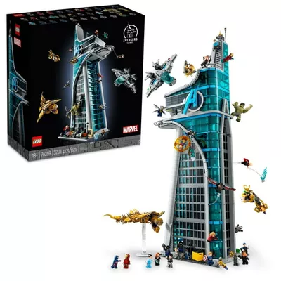 LEGO Marvel Avengers Tower Building Kit, Detailed Recreation of the Iconic HQ Featuring Classic Movie Scenes, 31 Figures and Accessories, Gift for Marvel Fans and Model-Makers, 76269