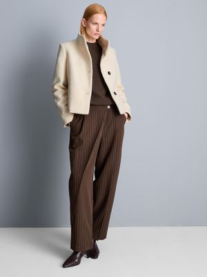 Chaqueta de cuello alto cepillada