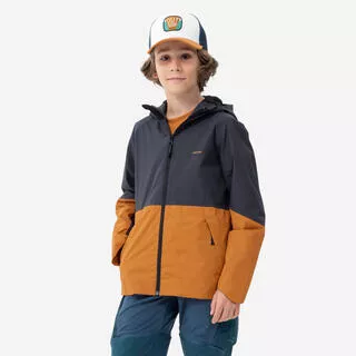 Giacca trekking bambino MH500 grigia e ocra | impermeabile