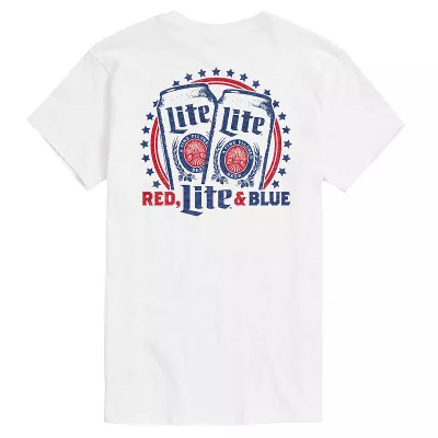 Men's Miller Lite Red Lite & Blue Graphic Tee