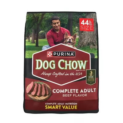 Purina Dog Chow Complete Adult Dry Dog Food for Adult Dogs, Kibble Beef Flavor, 44 lb Bag
