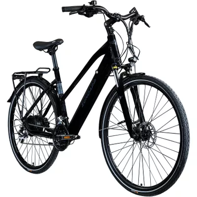 Zündapp Z810 E Bike Damen Trekkingrad ab 155 cm mit 8 Gängen Beleuchtung StVZO Elektrofahrrad 550 Wh schwarz/grau