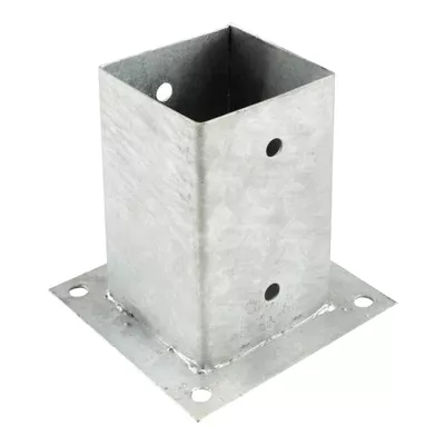 BASE ACERO GALVANIZADO CON PLETINA 9X9 CM