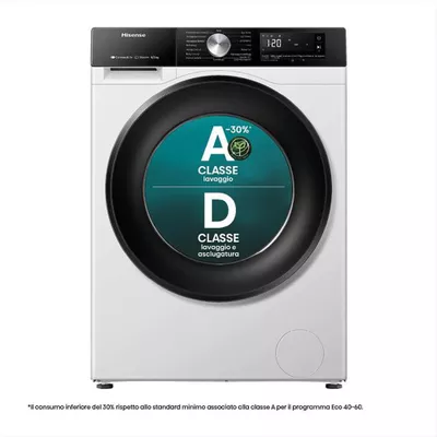 HISENSE - Lavasciuga WD3S8043BW3 8/5 Kg Classe D-Bianco
