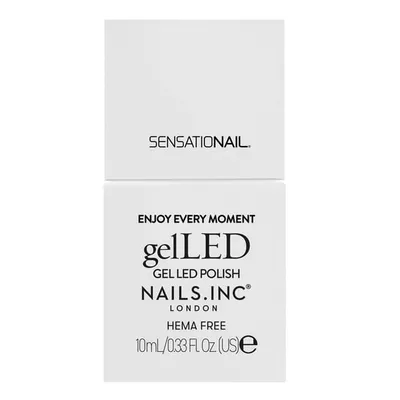 Nails.INC x Sensationail GelLED Gel Nail Polish, Enjoy Every Moment, Bright White, 0.33 fl oz