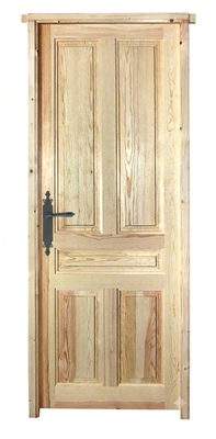 PUERTA INTERIOR EN BLOCK 5 PAÑOS PINO CIEGA 72,5 CM DERECHA